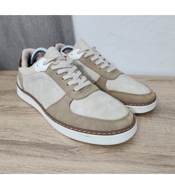 Nautica Other - Nautica Shoes Men's 10 Alos Casual Sneakers Cream Faux Leather Lace Up Round Toe